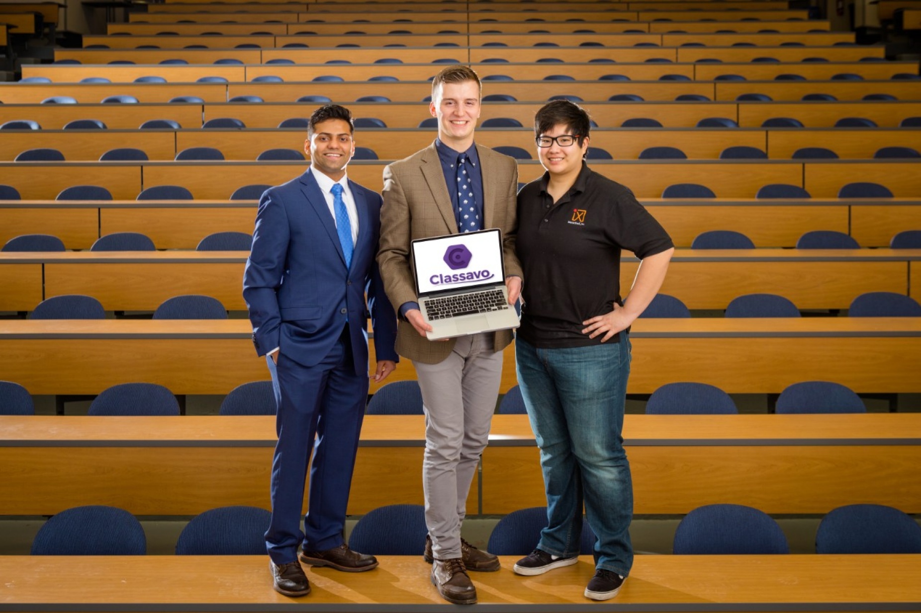 interactiveX principals Rohan Shah, CEO; Josh Krouse, vice president of research and development; and Vivian Luo, developer. 