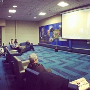 Stefan Doyno, UB alumnus and producer at ABC's Nightline, delivers his keynote address. 