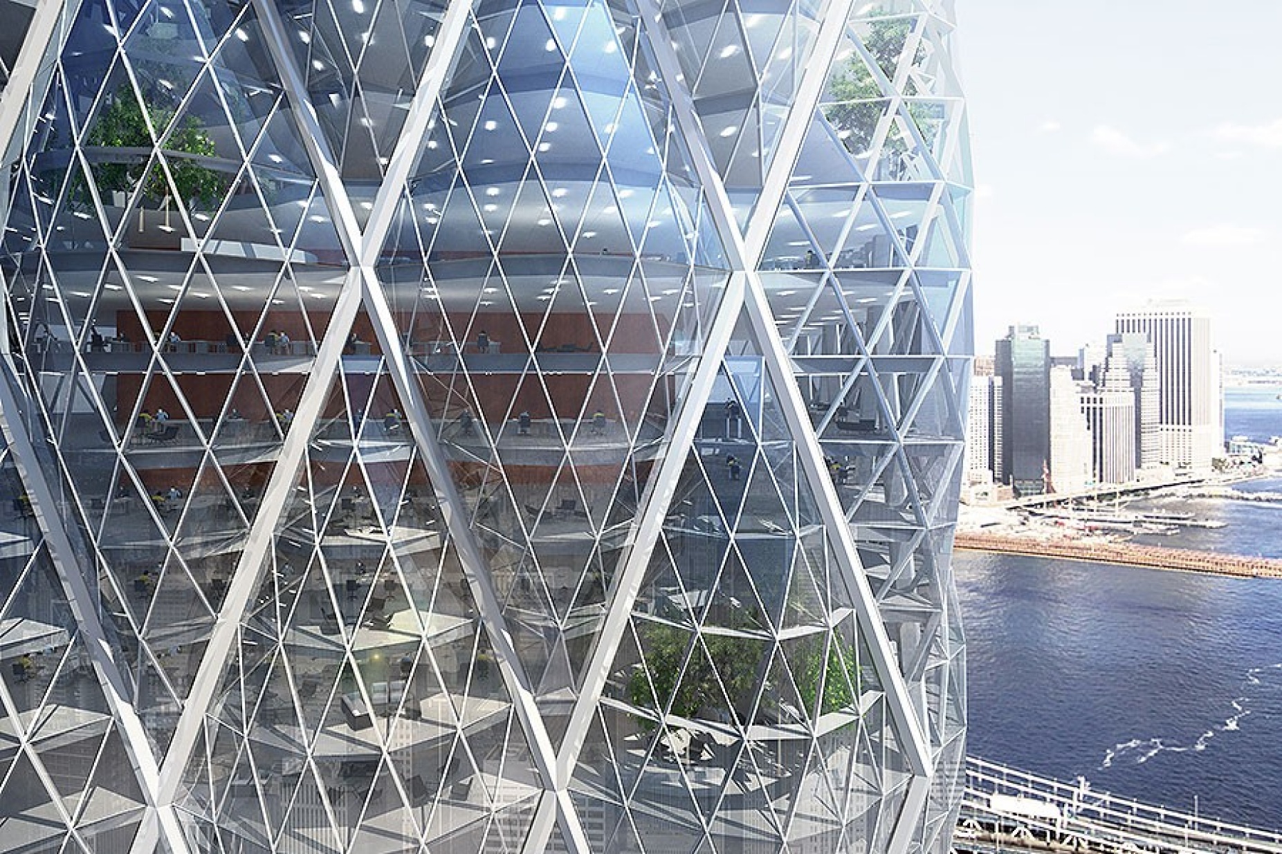 Close-up rendering of the Emboss architectural skin depicting the dimpled surface. 