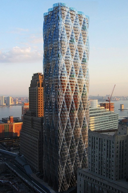 Zoom image: Jin Young Song's Emboss Tower was a finalist in Metal in Construction magazine's Meeting the Architecture 2030 Challenge, an international competition focused on sustainable skyscrapers. 