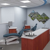 artist rendering of a new operatory in the dental school. 