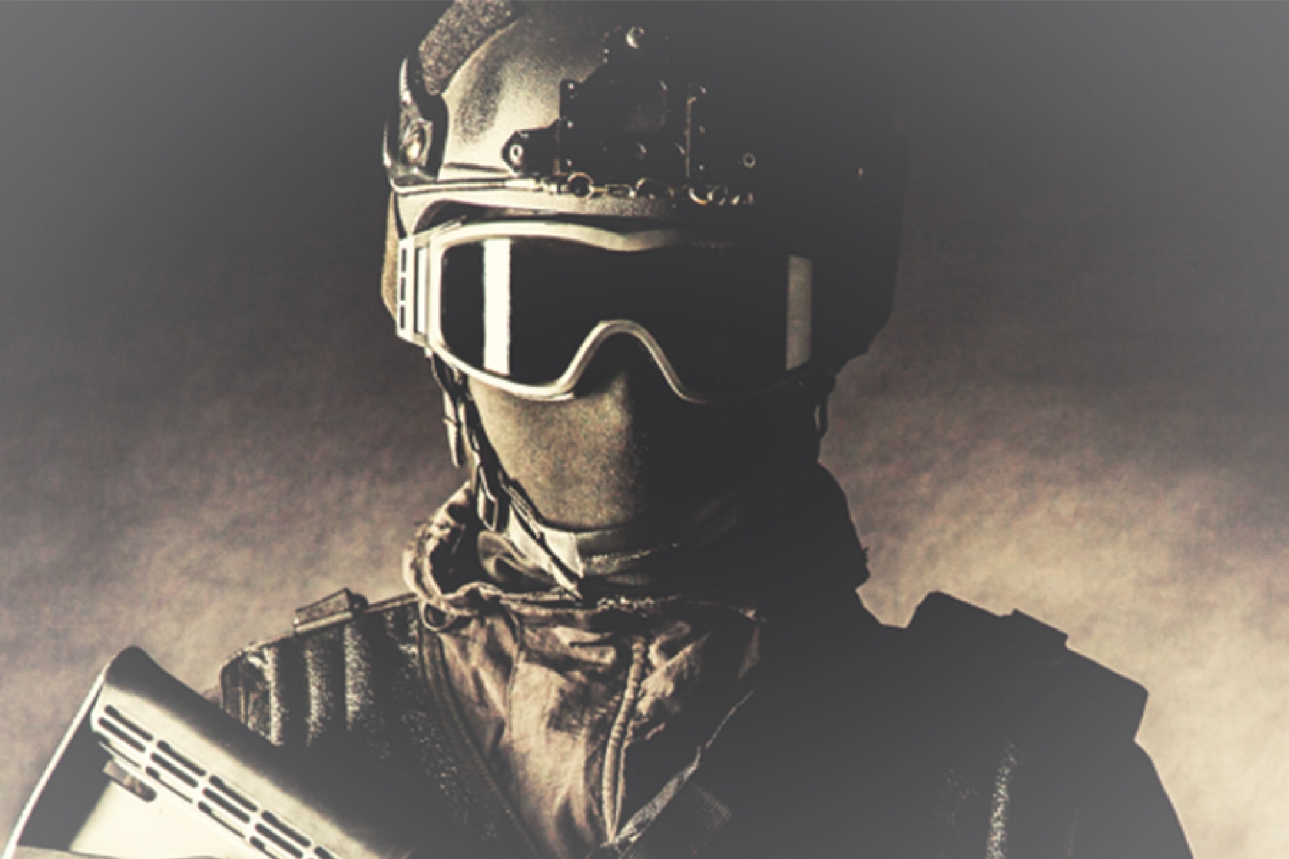 Photo illustration of a militant. 