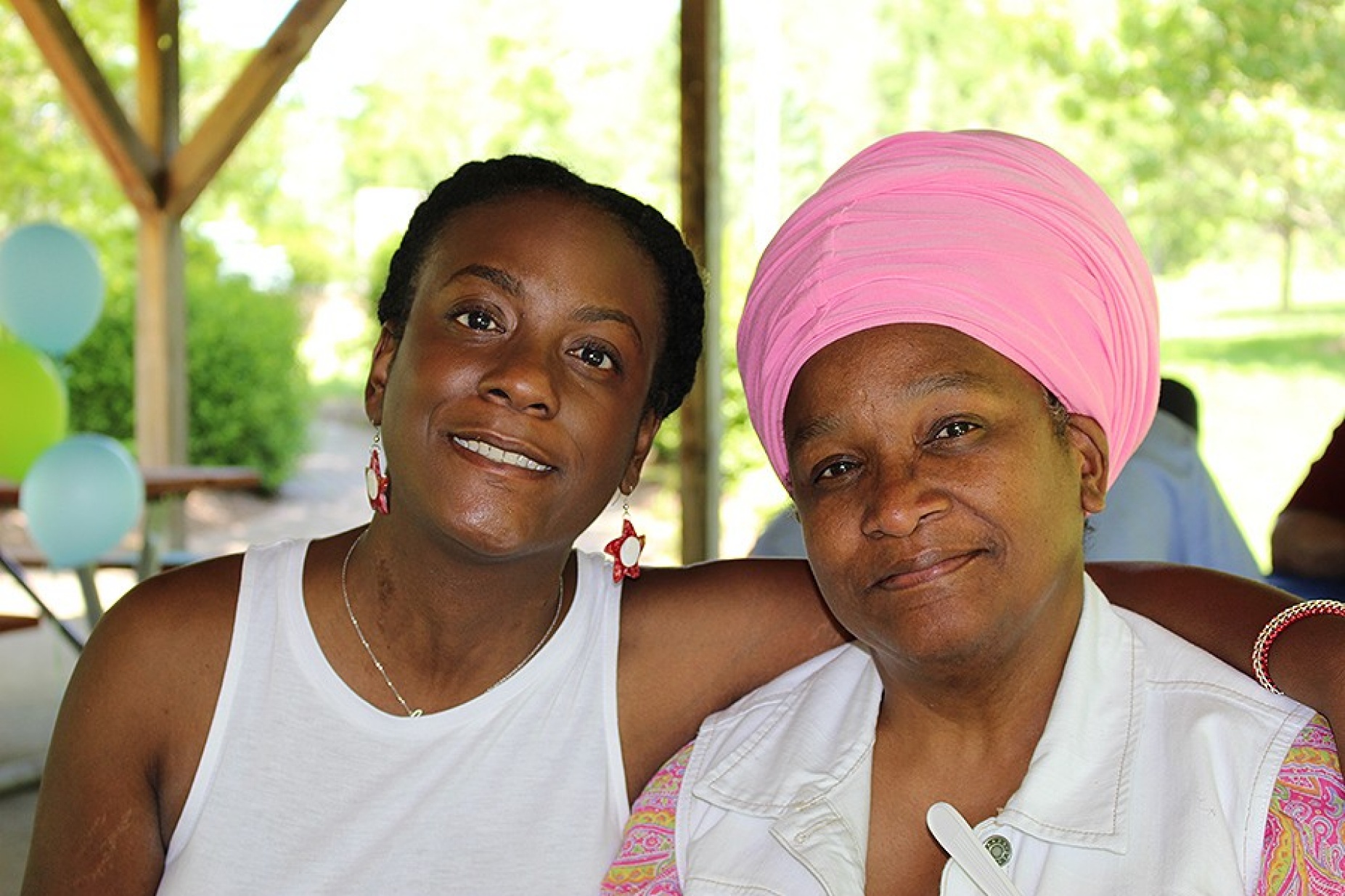 Aisha O'Mally and her mother. 