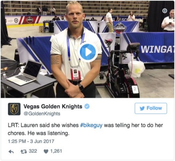 Motivational #bikeguy, UB alum Jordan Marwin, tweet/video. 