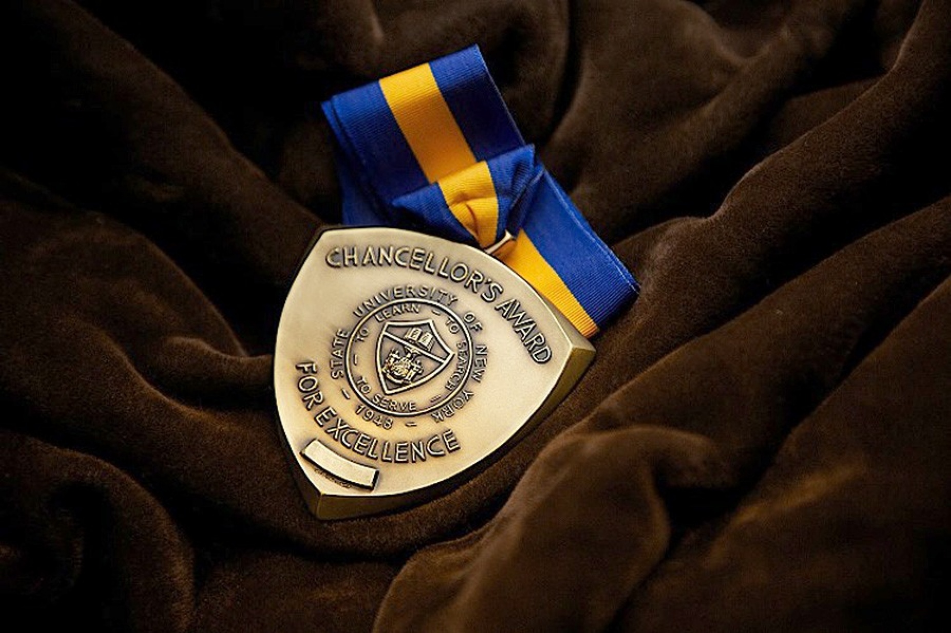 SUNY Chancellor's Award for Excellence medal. 