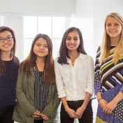 Global Innovation Challenge winning team, "United Youth," (from left) Rosy Zel, Hemanta Adhikari, Pemba Sherpa and Nicole Little. 