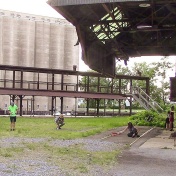 PLACE, part 10 (overlapping with part 9): "Any combination of instrumentalists are to perform a variety of physical actions in reference to the environment which result in modification of their instrumental sound..." &mdash; with Megan Kyle, Julia Anne Cordani, Leanne Darling, Colin Tucker and Zane Merritt at Silo City. 