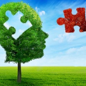 conceptual illustration of Alzheimer's research and memory loss. 