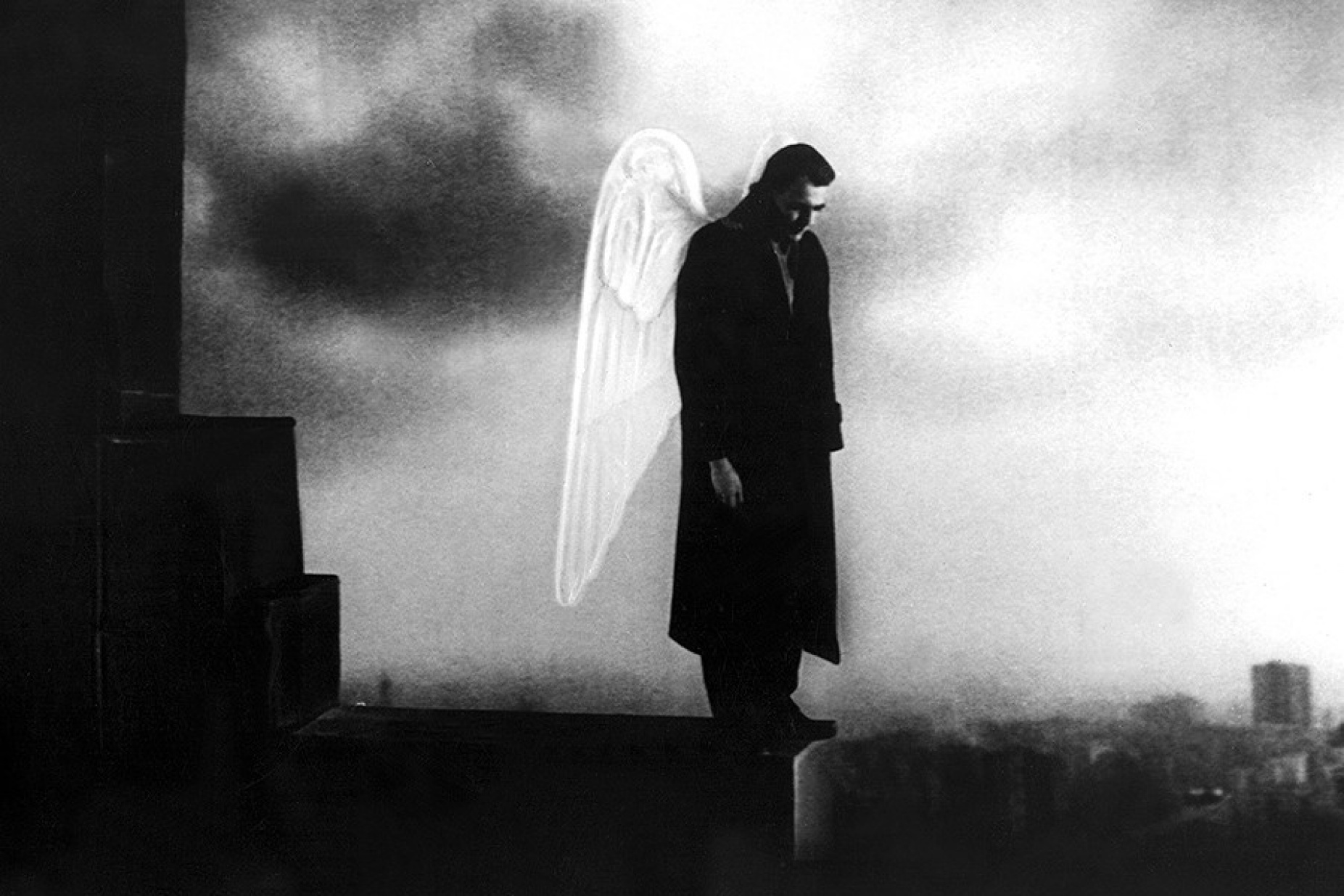 film still from “Wings of Desire,” 1987, directed by Wim Wenders. 