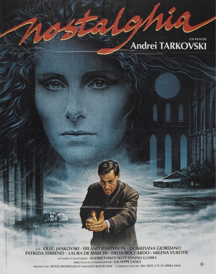 Movie poster for “Nostalghia,” 1983, directed by Andrei Tarkovsky. 