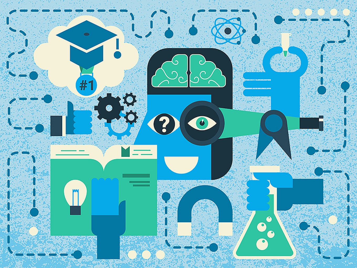 Illustration of scientific research concept. 