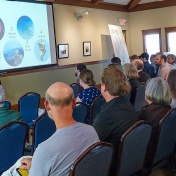 Jason Briner addresses climate scientists. 