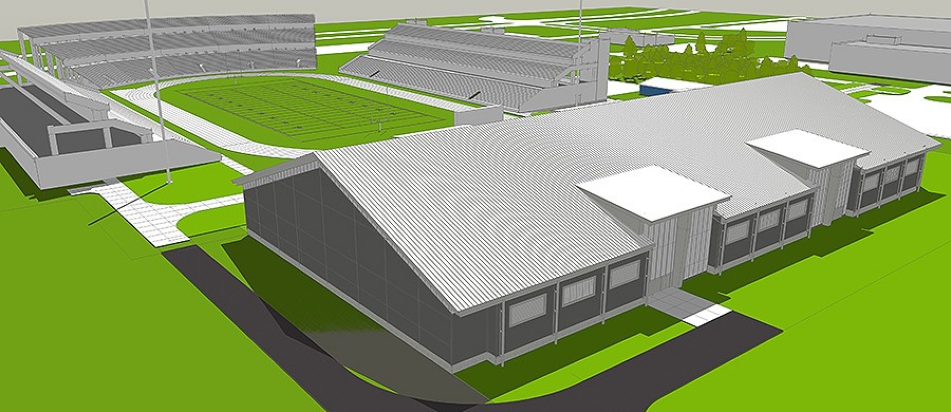 Rendering of fieldhouse. 