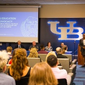 Freedom of speech panel, with moderator Teri Miller. 