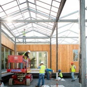 GRoW Home being reconstructed on the South Campus. 