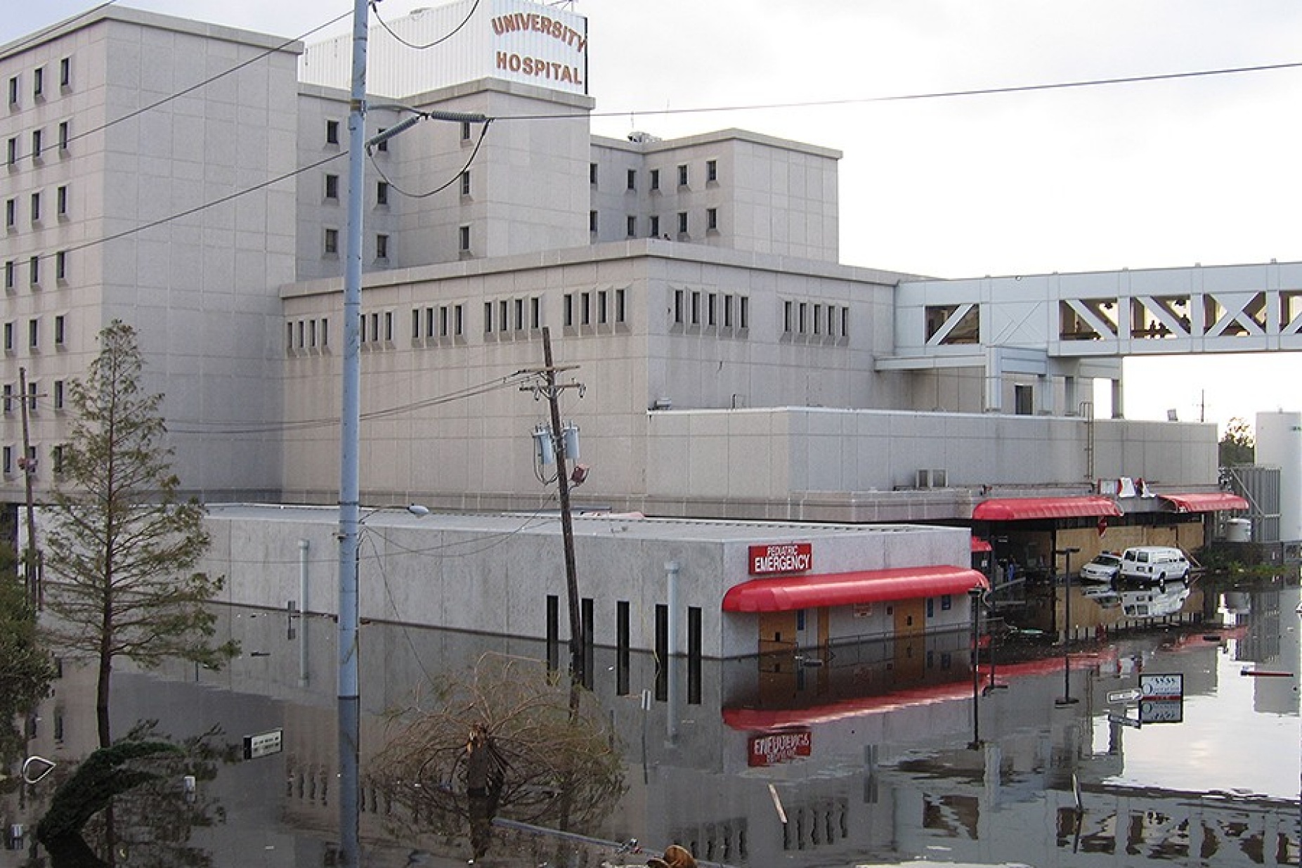 University Hospital in downtown New Orleans, following hurricane Katrina. 