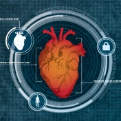 Illustration of the new system that uses low-level Doppler radar to measure your heart and run your computer. 