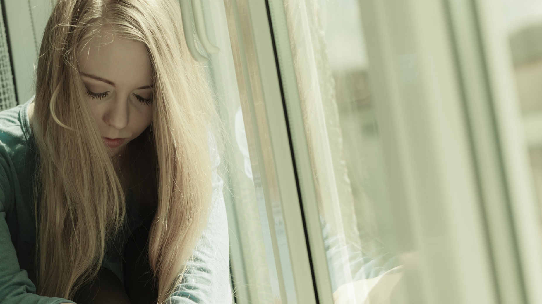 sad teen girl. 