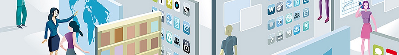 Detail of information management conceptual illustration. 