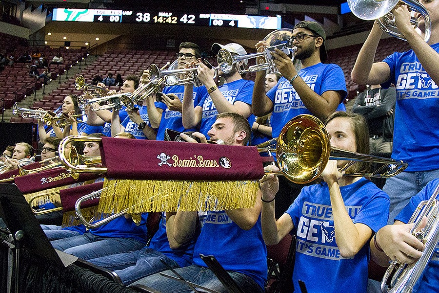 The Florida State Seminoles band filled in as the UB Pep Band for the women' second round game of the NCAA Tournament.