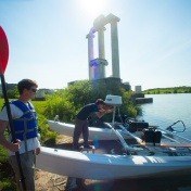 Driverless boat at Baird Point. 