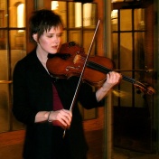 Leanne Darling playing her viola. 