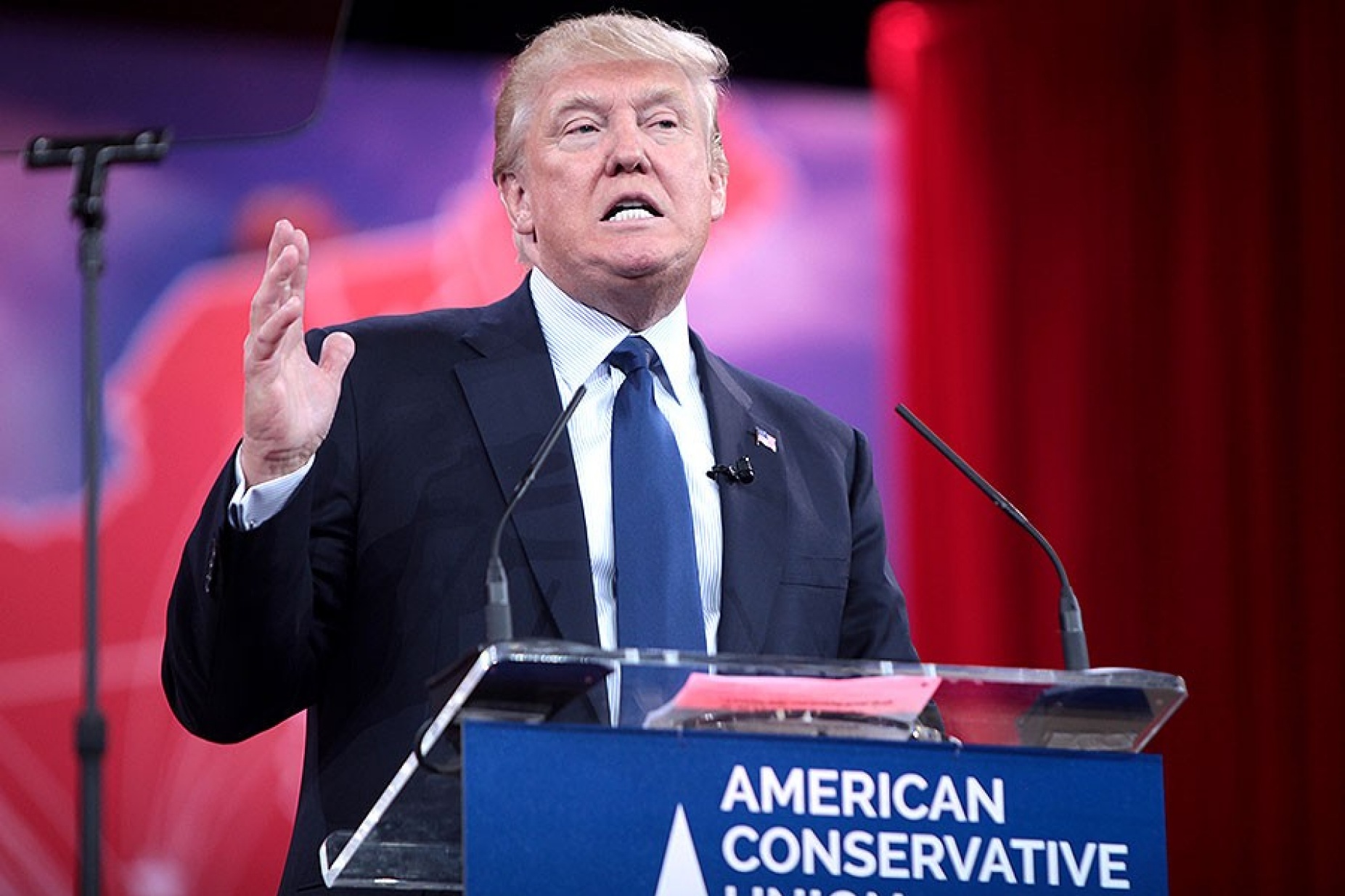donald trump at the podium. 