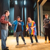 Improv Club members on stage. 