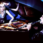 Kathleen Tagg (left) and David Krakauer promotional photo for their program, "Voyages.". 