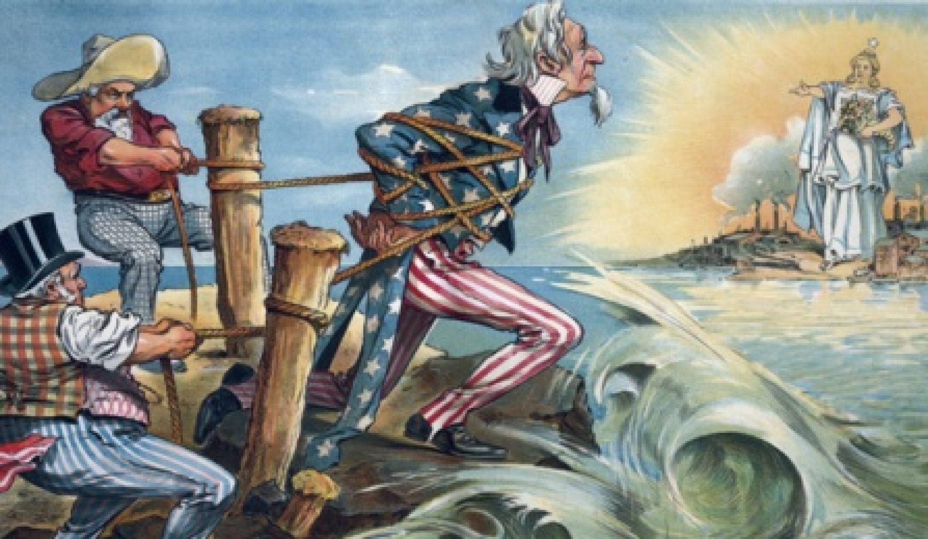 "The Tantalus of to-day" illustration by J.S. Pughe, for Puck Magazine, 1897. Image courtesy of the U.S. Library of Congress. 