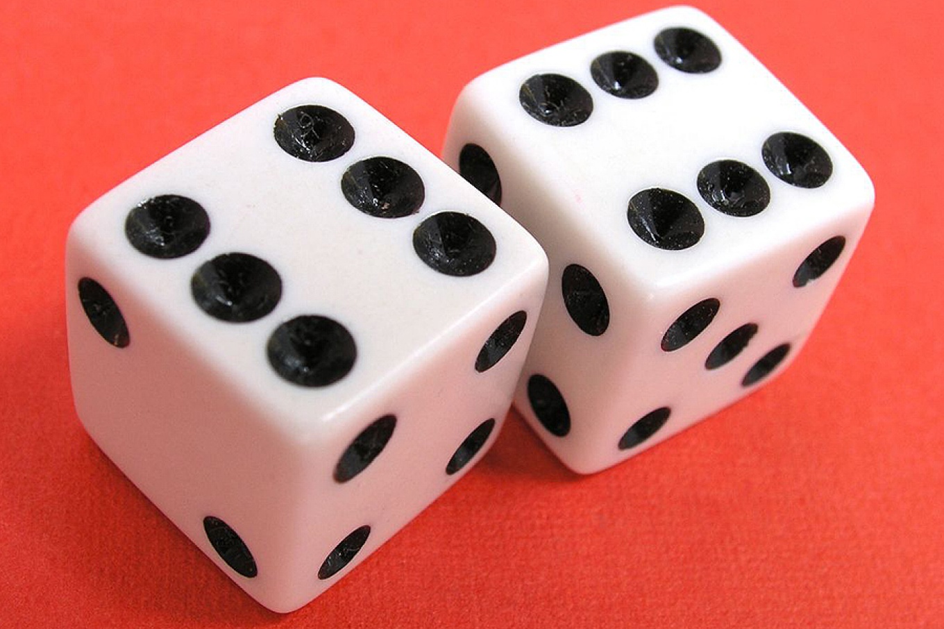 Dice with double sixes showing. 