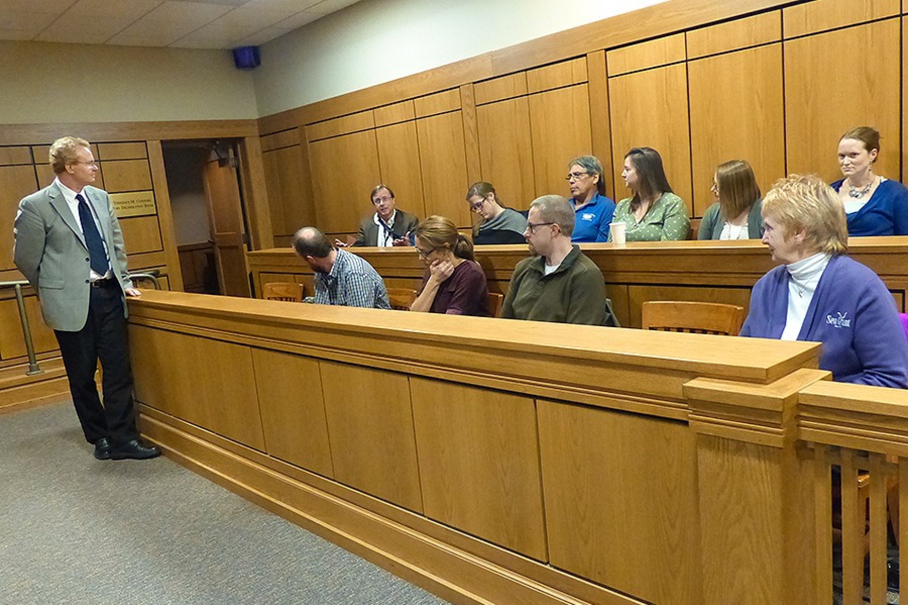 Chris Renschler is pictured here with stakeholders from various federal, state, local and tribal agencies, and nonprofit organizations who attended the students&rsquo; presentations. 