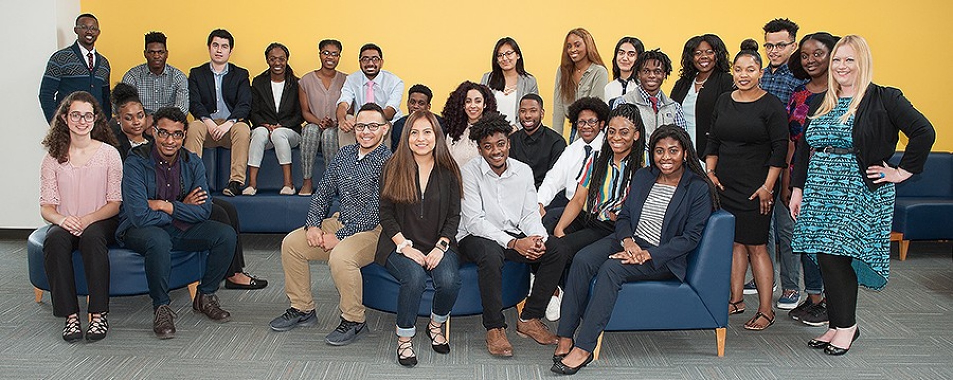 Zoom image: CSTEP Summer Research Program participants gather for a photo. Photo: Courtesy of CSTEP 