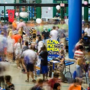2014 Orientation club fair in the Student Union on North Campus. 