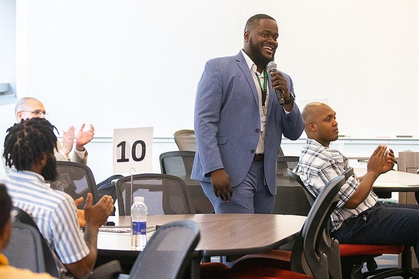 Shawn Gibson, a student in the Class of 2022 in the Jacobs School, addressed the attendees at the Ignighting Hope conference. 