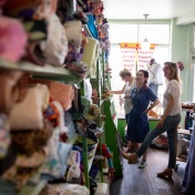 Shannon Lach, Xingyu Chen and Kristie Bailey completed their Social Impact Fellows internship at Stitch Buffalo, a nonprofit that empowers refugee women through textile arts. 