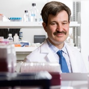 Andrew Talal in the lab. 