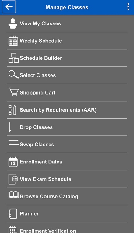 The "Manage Classes" screen in the newly redesigned HUB site.