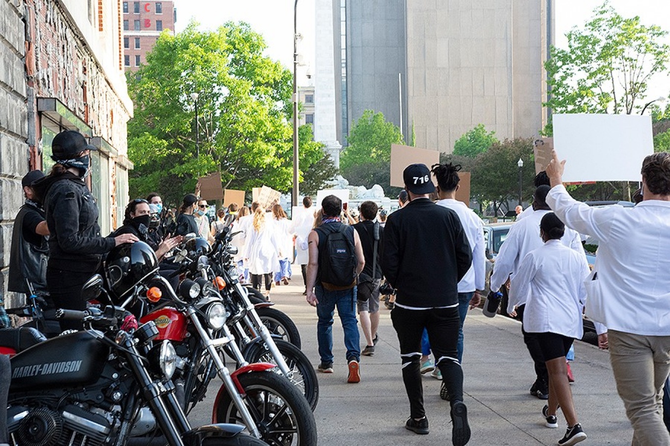White Coats for Black Lives protest. 