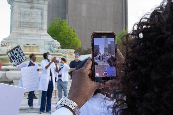 White Coats for Black Lives protest. 