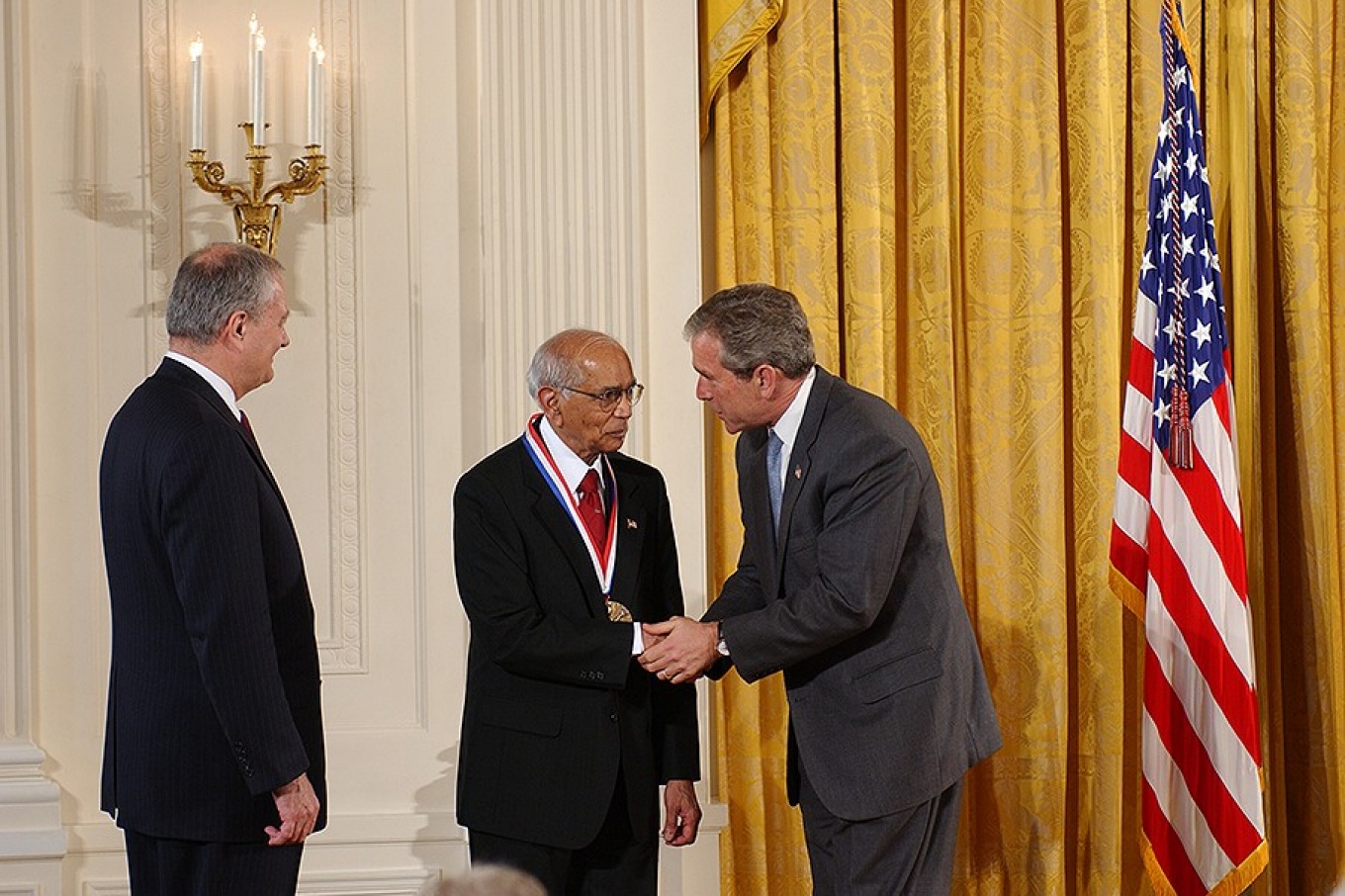 C.R. Rao received the National Medal of Science in 2002 from President George W. Bush. 