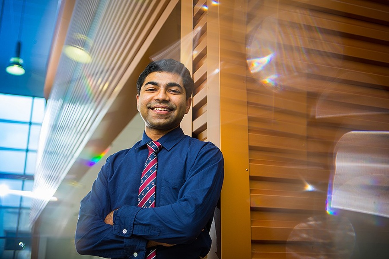 Zoom image: Goldwater scholarship recipient Anoop Kiran wants to eventually work at a national aerospace laboratory. Photo: Douglas Levere 