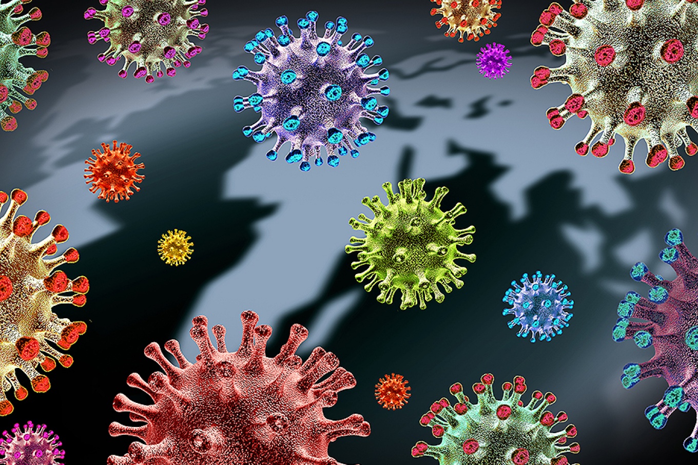 Illustration depicting coronavirus variants.