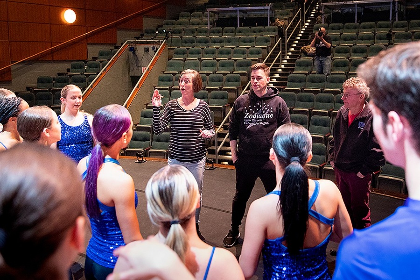 Zoom image: From left: Kerry Ring, Michael Debb Weaver and Thomas Ralabate provide some instruction to the dancers at Wednesday's rehearsal. Photo: Meredith Forrest Kulwicki 