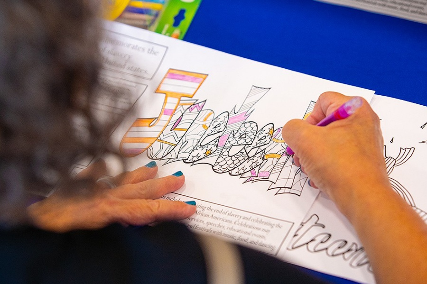 Zoom image: On Wednesday afternoon, UB Counseling Services sponsored a “Pre-Juneteenth Wellness Celebration” in the Student Union lobby. Photo: Douglas Levere 