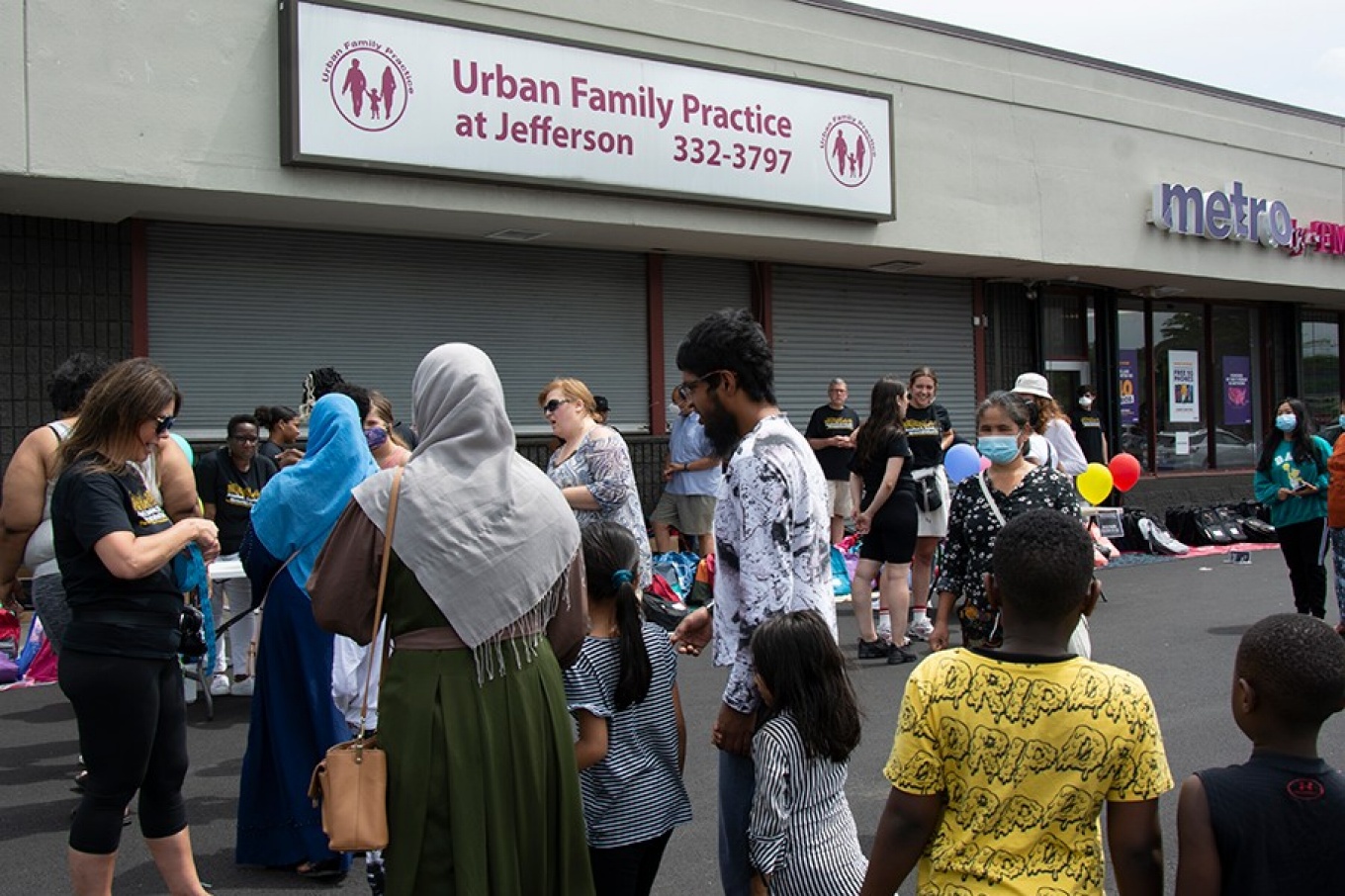 Zoom image: The filled backpacks were distributed July 31 at the Urban Family Practice on Jefferson Avenue. Photo: Sandra Kicman 
