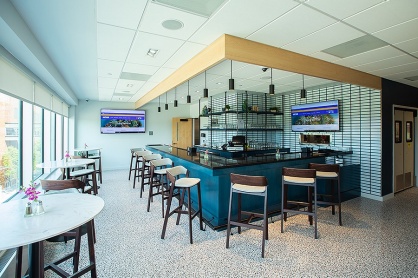Zoom image: The University Club also includes a bar that will be available upon approval of a liquor license from the New York State Liquor Authority. Photo: Douglas Levere 