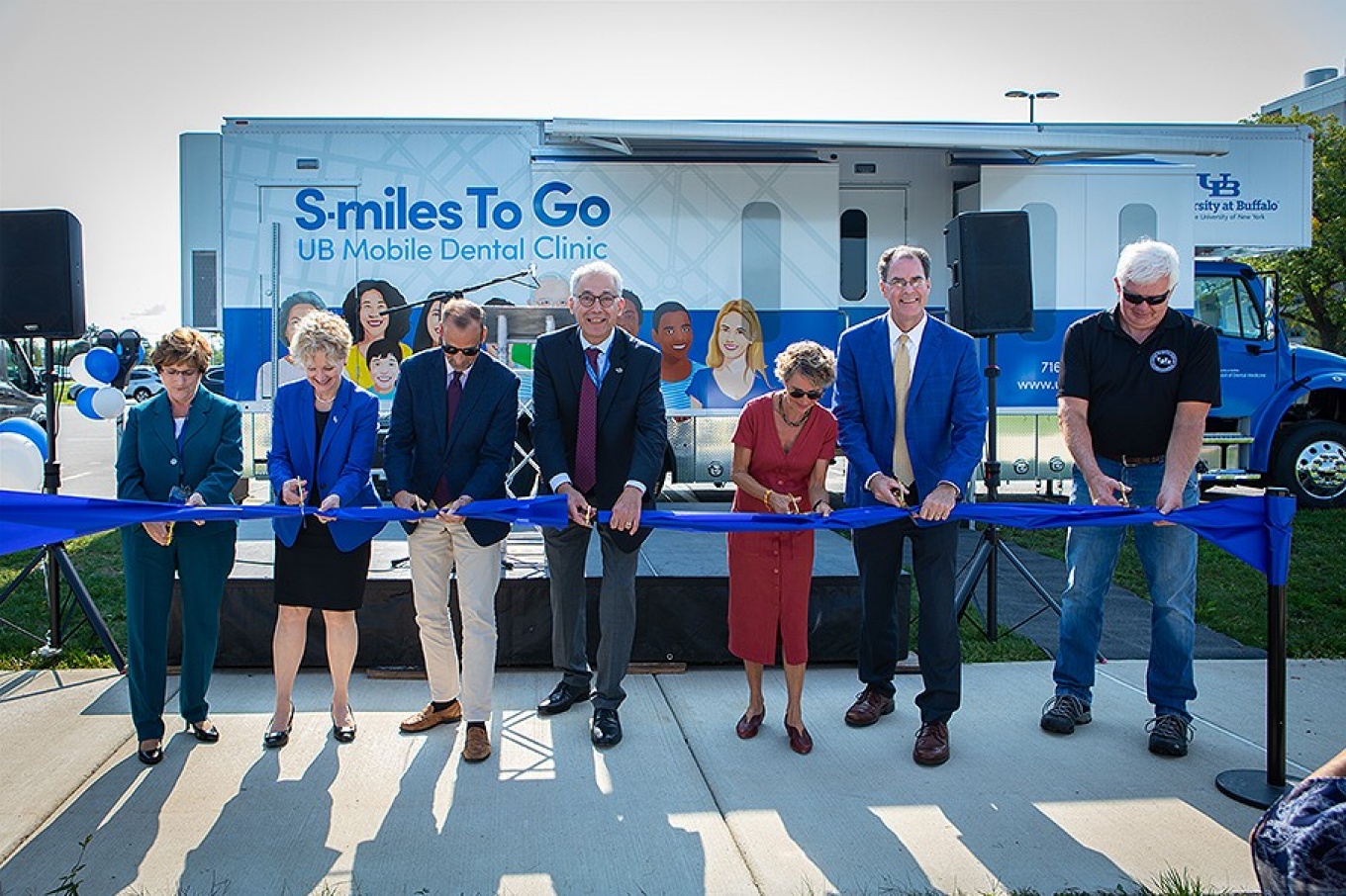 New dental van ribbon cutting ceremony. 