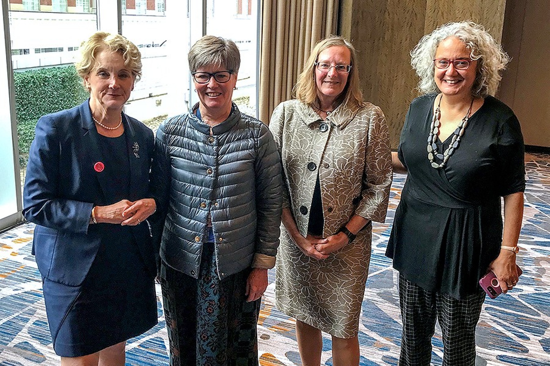 Speakers invited to the Donbbs discussion included from left, Allison Brashear, Sarah Berga, Lucinda Finley and Carrie Tirado Bramen. 