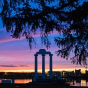 Baird Point pictured at sunset. 